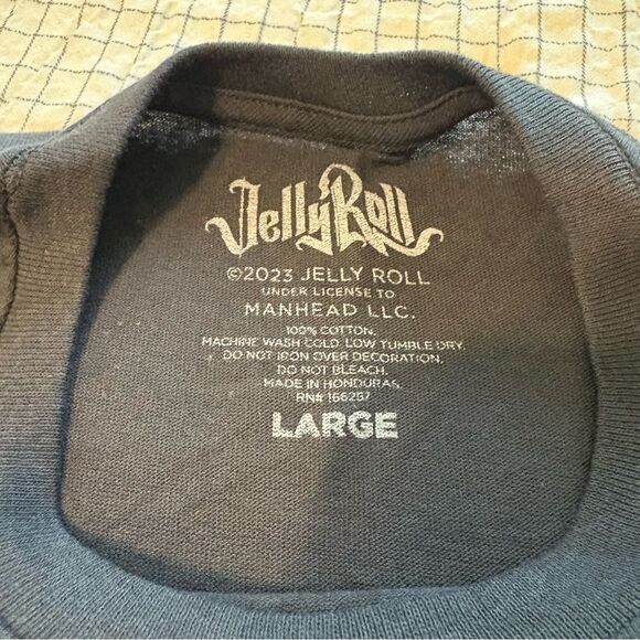 Black Graphic Jelly Roll Tshirt for Men Large 2023 - Picture 4 of 5